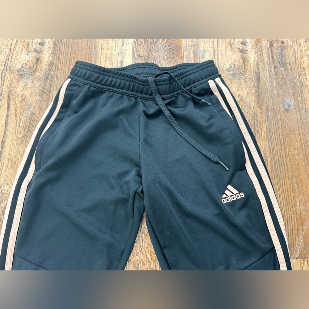 Adidas Women’s CLIMACOOL Athletic Joggers Pink 3 Stripes, Size XS, Leg Zipper - Picture 2 of 12
